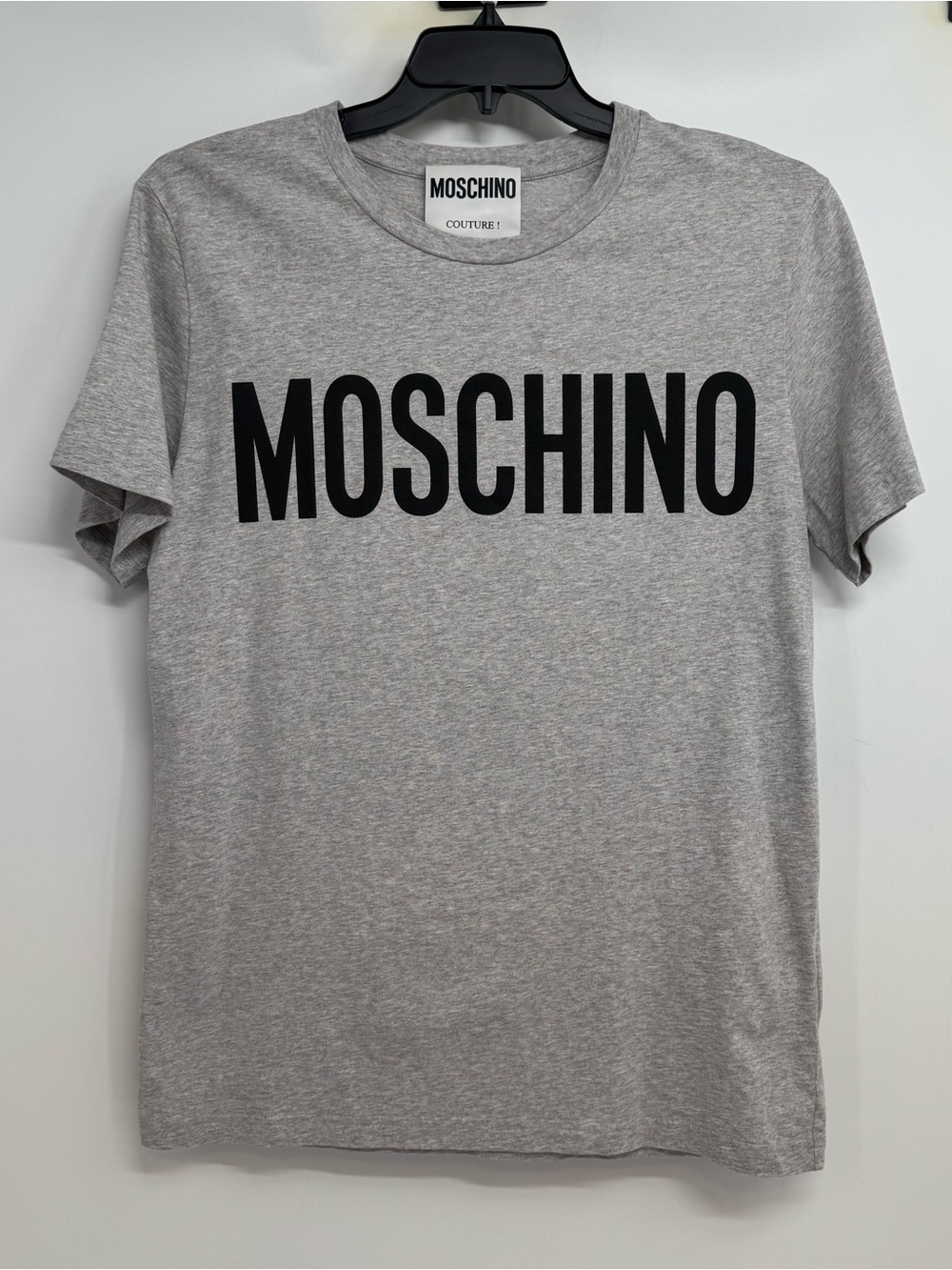Moschino Logo Printed T Shirt Size MEDIUM Gray